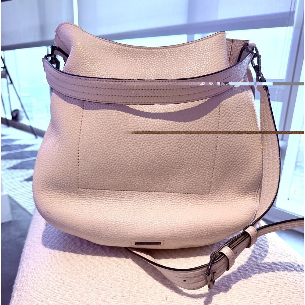 Rebecca Minkoff Whipstitch Leather Shoulder Hobo Bag, Soft Blush - Picture 3 of 13